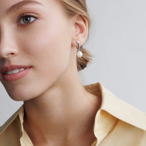 Cercei argint cu perle naturale albe si tortite DiAmanti SK25364EL_W-G (Argint 925‰ 2,3 g.)